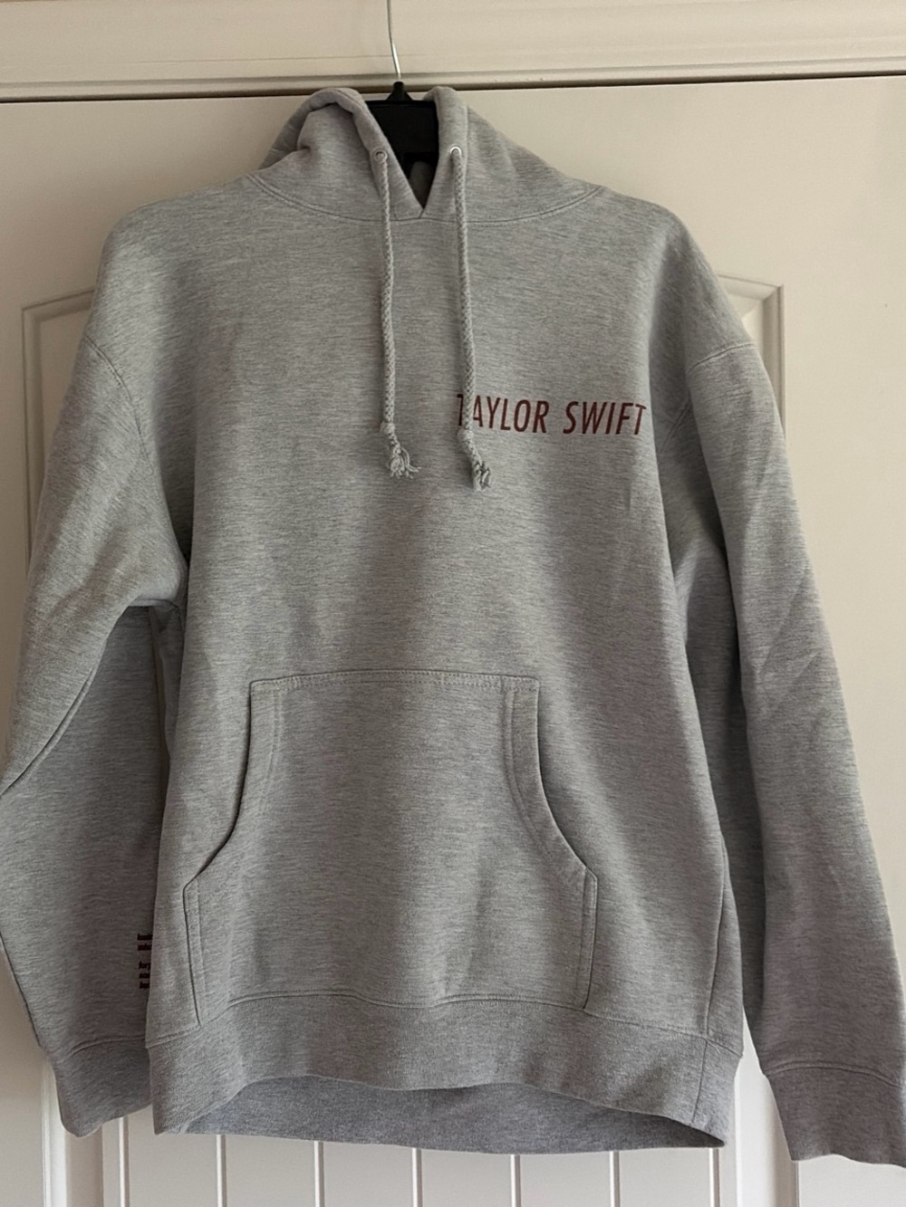 Limited Edition Taylor Swift Hoodie - Light Gray with Burgundy Logo